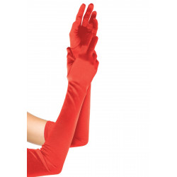 Leg Avenue Extra Long Satin Gloves 16B Red