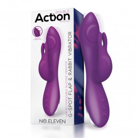 Action No. Eleven Vibrator with Bunny, G-Spot and Pulse Function Purple