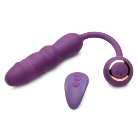 Inmi Thru Thumper Thrusting Silicone Vibrator with Remote Purple
