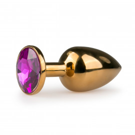 Easytoys Metal Butt Plug 121PUR Anal Jewelry Gold/Purple