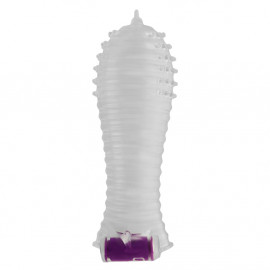 OhMama Textured Penis Sleeve with Vibrating Bullet 229810