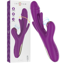 Intense Ateneo Rechargeable Multifunction Vibrator 7 Vibrations with Swinging Motion & Sucking Purple