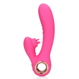 Loveline Tongue Flickering & Heating Rabbit Vibrator Exuberant Pink