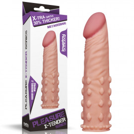 LoveToy Pleasure X Tender Penis Sleeve LV1054 Add 2" Flesh