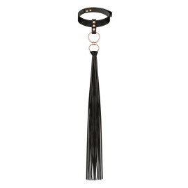 Rosy Gold Collar with Flogger Black