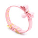LateToBed BDSM Line Golden Kitty Cat Collar with Bell Pink