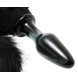 Tailz Midnight Fox Glass Butt Plug with Tail Black