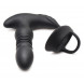 Thunderplugs 10X Thrusting Silicone Vibrator with Cock & Ball Strap & Remote Black