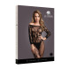 Le Désir Bodystocking with Off-Shoulder Long Sleeves Black