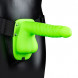 Ouch! Glow in the Dark Ribbed Hollow Strap-on with Balls 8
