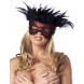 Rimba Satin Look Feather Mask Red